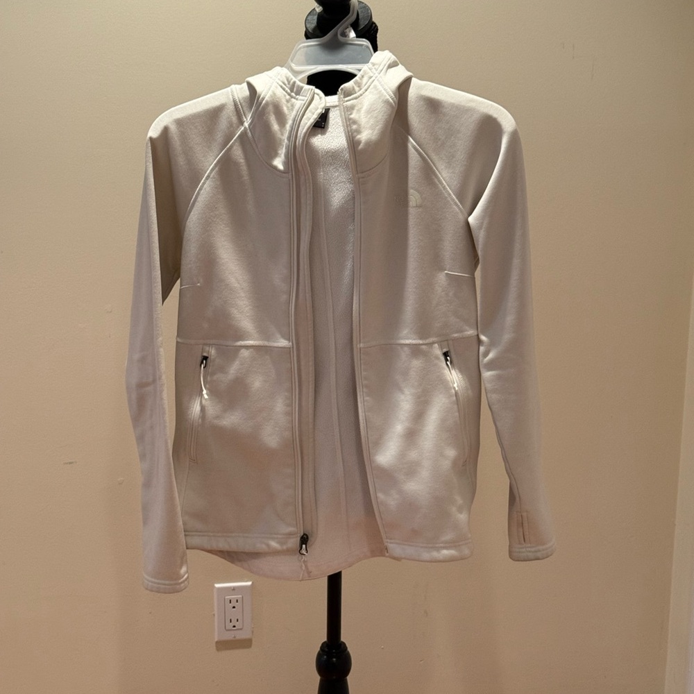 The North Face White Fleece Hooded Jacket